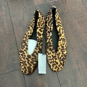 Zara Calf Hair Leopard Flats